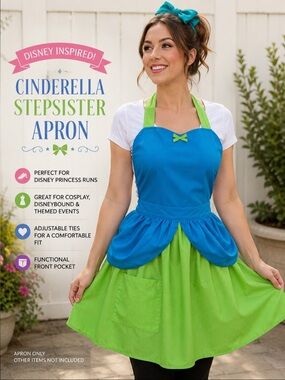 Cinderella Stepsister Costume Apron | Disney Princess Run | Blue & Green Apron